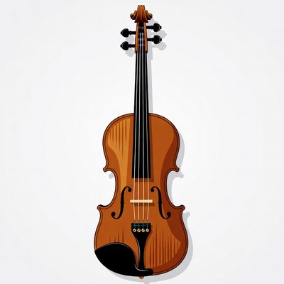 Violin illustration on white background