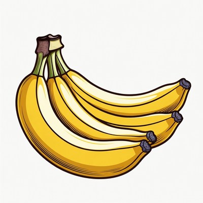 Bunch of ripe bananas illustration
