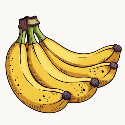 Bunch of ripe bananas illustration
