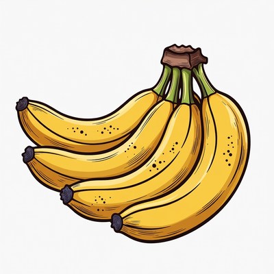 Bunch of ripe bananas illustration