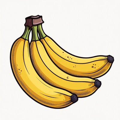 Bunch of ripe bananas illustration