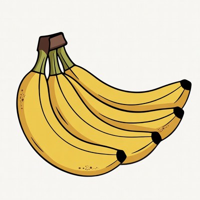 Bunch of ripe bananas illustration