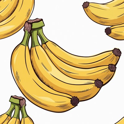 Yellow Banana Seamless Pattern Illustration