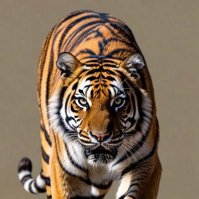 Tiger stalking forward