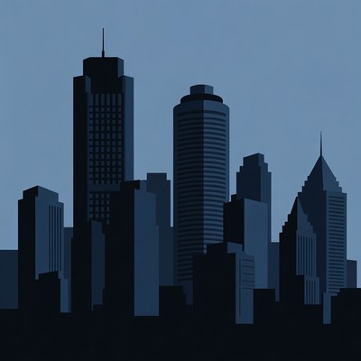 Silhouette City Skyline Illustration