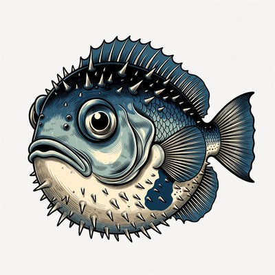 Cartoon porcupine fish illustration