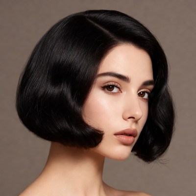 Woman with bob haircut