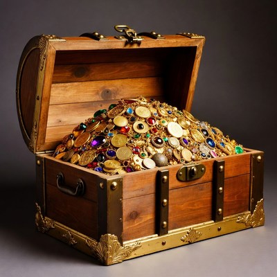 Open Treasure Chest Overflowing with Gold