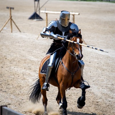 Knight jousting on horse