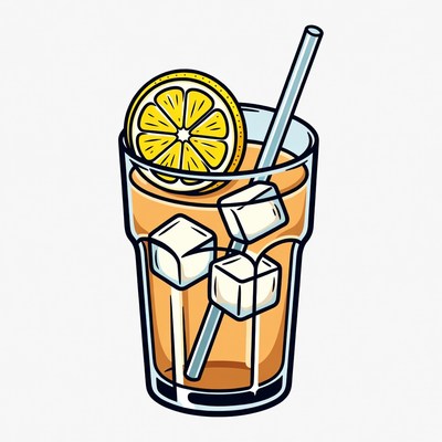 Lemon Slice on Iced Drink