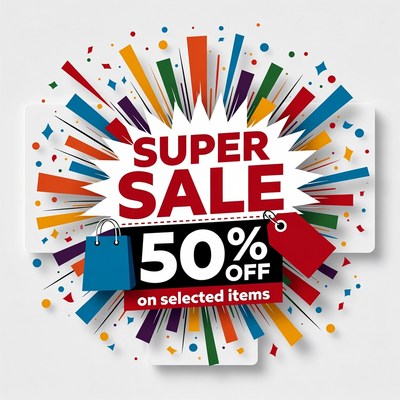 50% Off Super Sale Graphic
