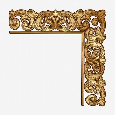 Ornate Golden Corner Border Illustration