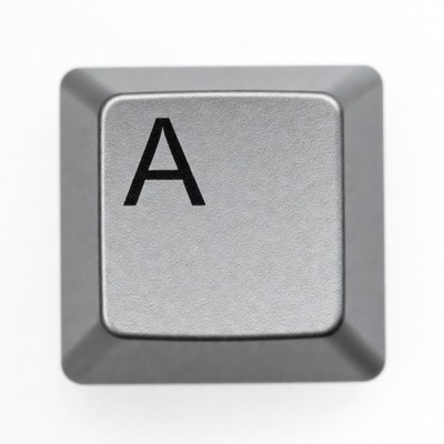 Silver A Keyboard Key