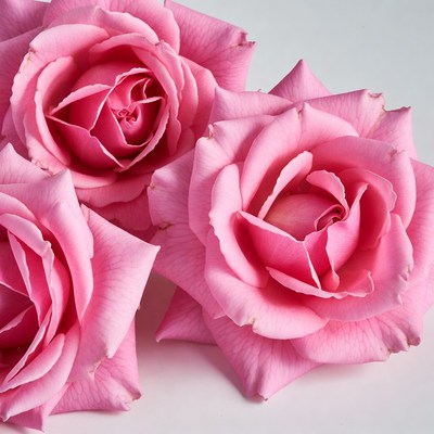 Pink Roses on White Background