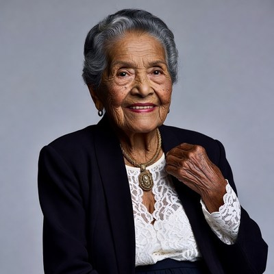 Elderly African-American woman smiling