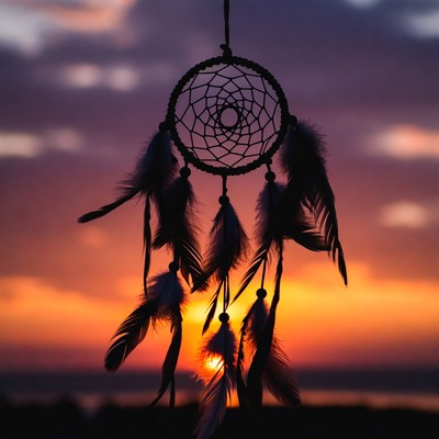 Dreamcatcher Hanging at Sunset