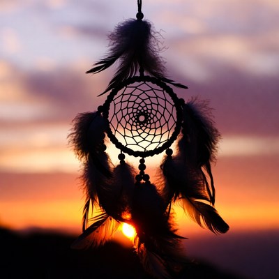 Dreamcatcher Hanging at Sunset