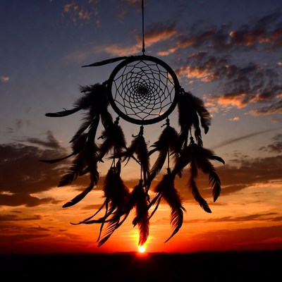 Dreamcatcher Silhouette at Sunset