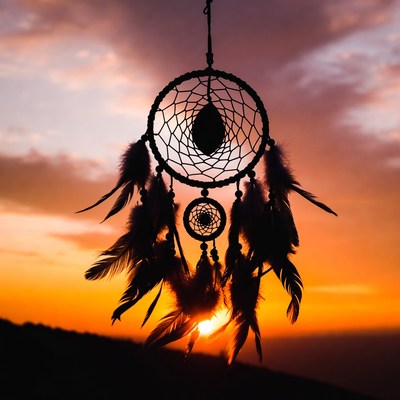 Dreamcatcher Hanging at Sunset