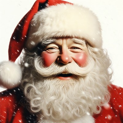 Smiling Santa Claus with Snowflakes