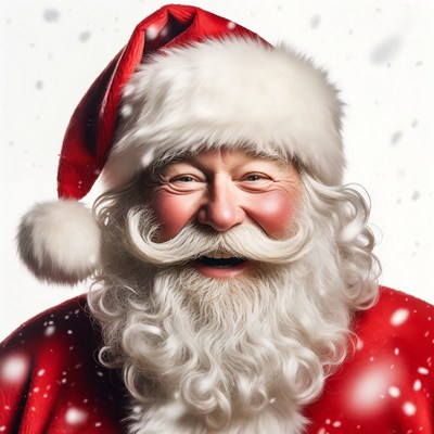 Smiling Santa Claus with white beard