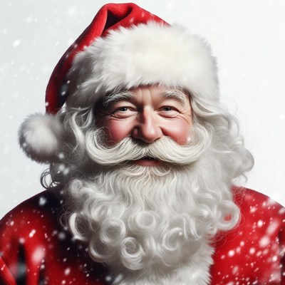 Smiling Santa Claus with white beard