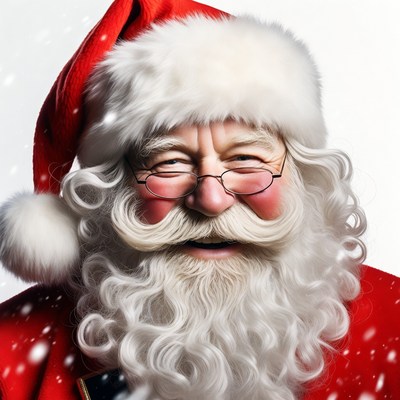 Smiling Santa Claus with white beard