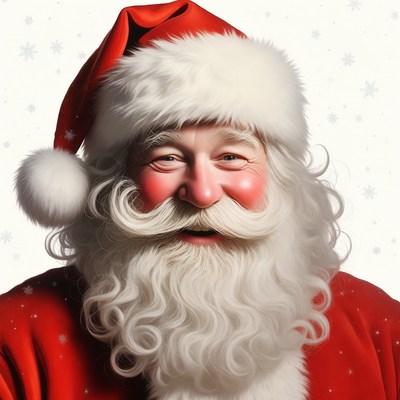 Smiling Santa Claus with white beard