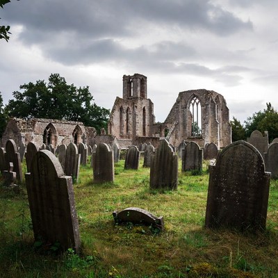 Ruined Gothic Abbey Cemetery