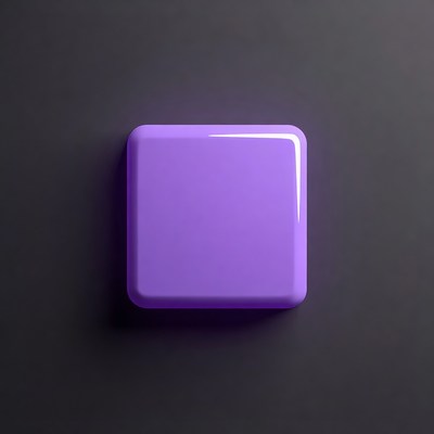 Purple 3D Square Button