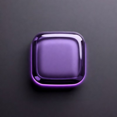 Shiny Purple Glass Cube