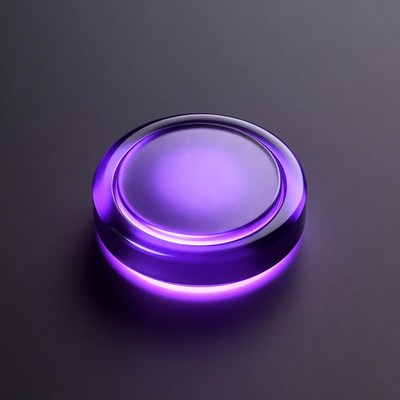 Purple Glowing Glass Button