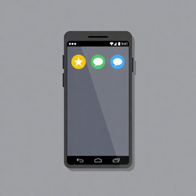 Smartphone with chat notification icons