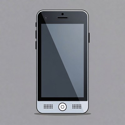 iPhone 4 Illustration on Gray Background