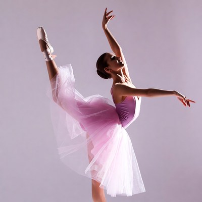 Ballerina performing high leg kick
