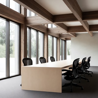 Modern Wooden Conference Room Interior