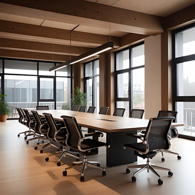 Modern Wooden Conference Room