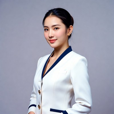 Asian woman in white blazer
