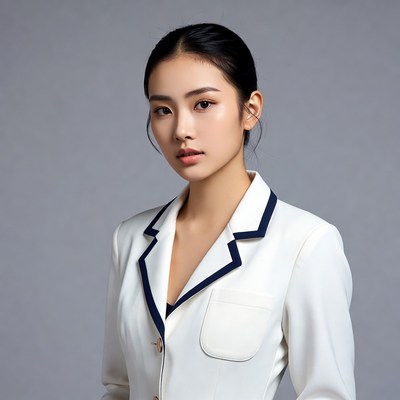 Asian woman in white blazer