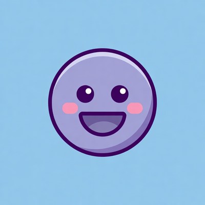 Purple Smiling Kawaii Face