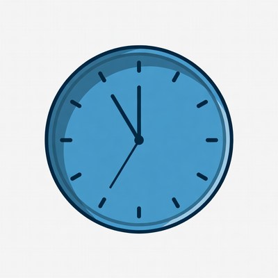 Blue Clock Showing 10:10