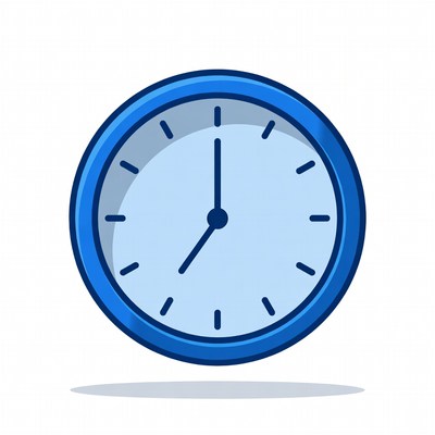 Blue Cartoon Clock