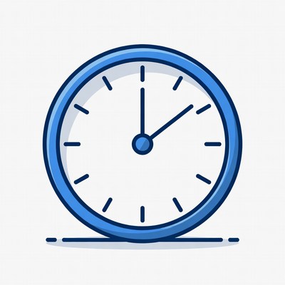 Blue Clock Showing 10:00