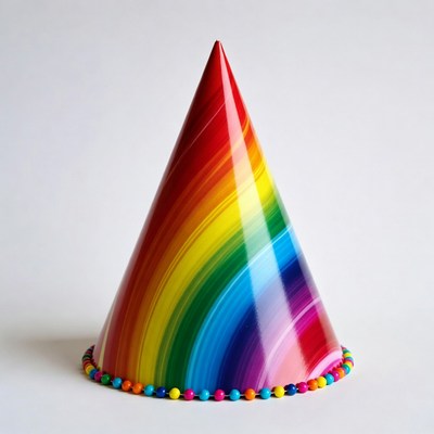 Rainbow Party Hat with Beads