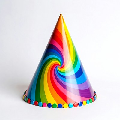 Rainbow Swirl Party Hat