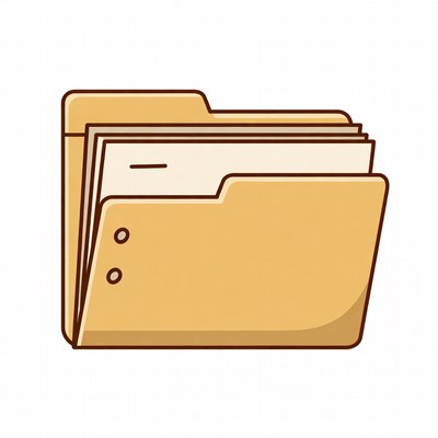 Open yellow folder with documents
