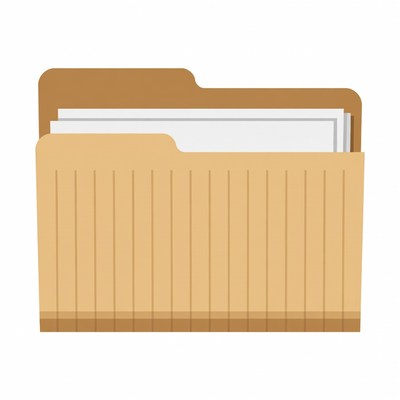 Open brown folder with papers