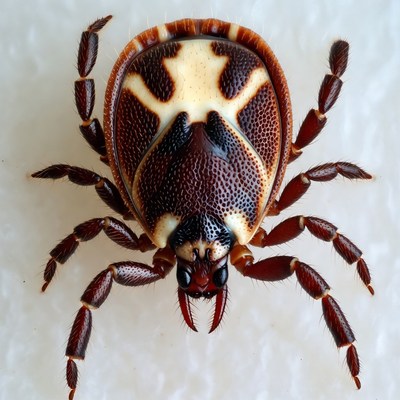 Blacklegged Tick on White Background
