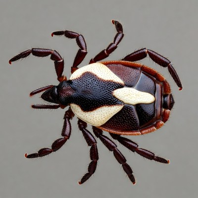 Blacklegged Tick on Gray Background