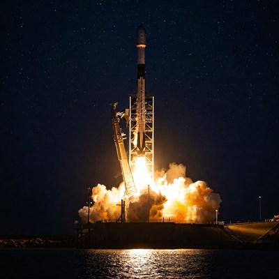 SpaceX Falcon 9 Rocket Launch Night